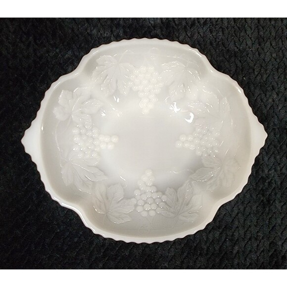 Indiana Glass Other - Indiana Glass Milk Glass Harvest/Grapevine Bowl – 1970s Made in USA